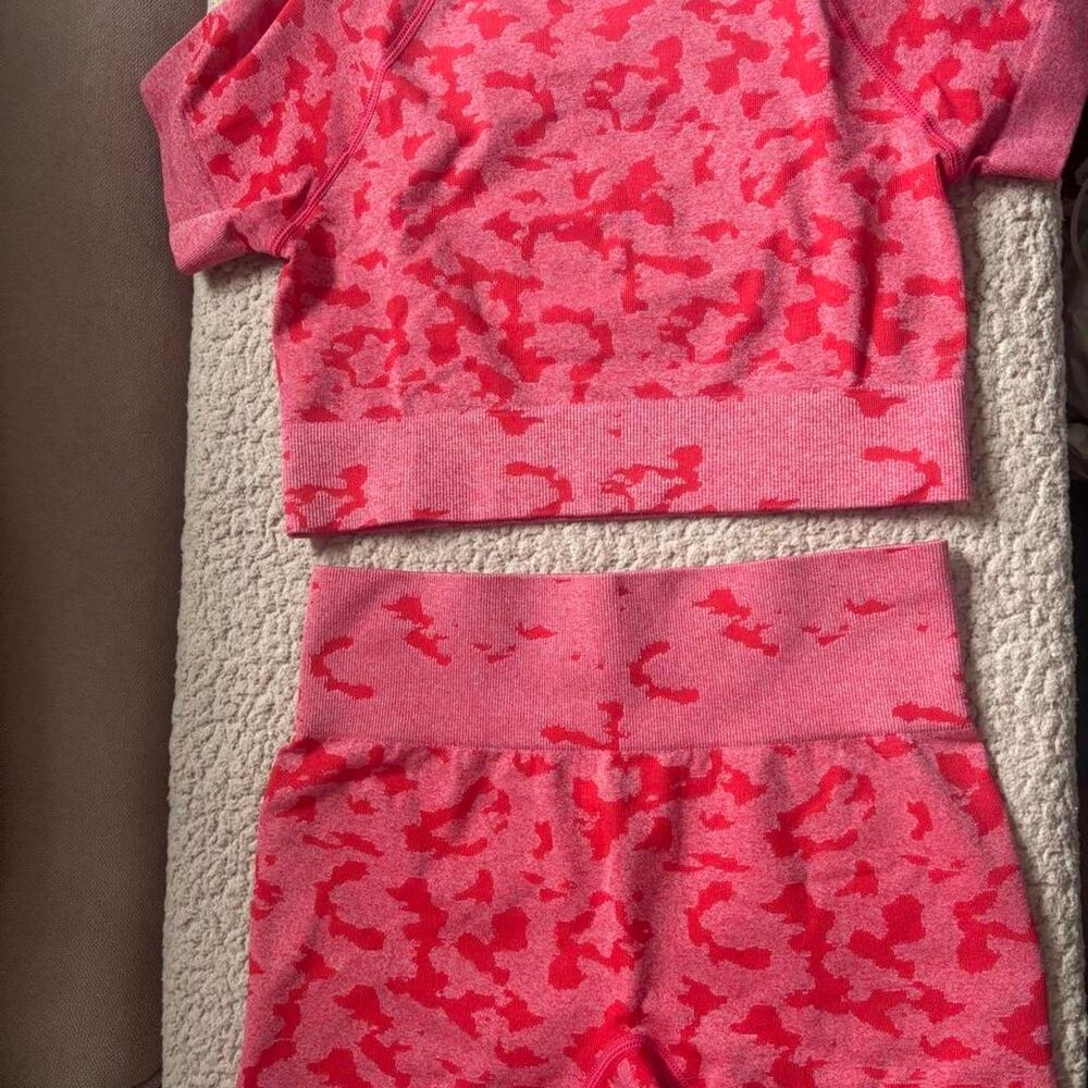 Women's Pink and Red Leggings